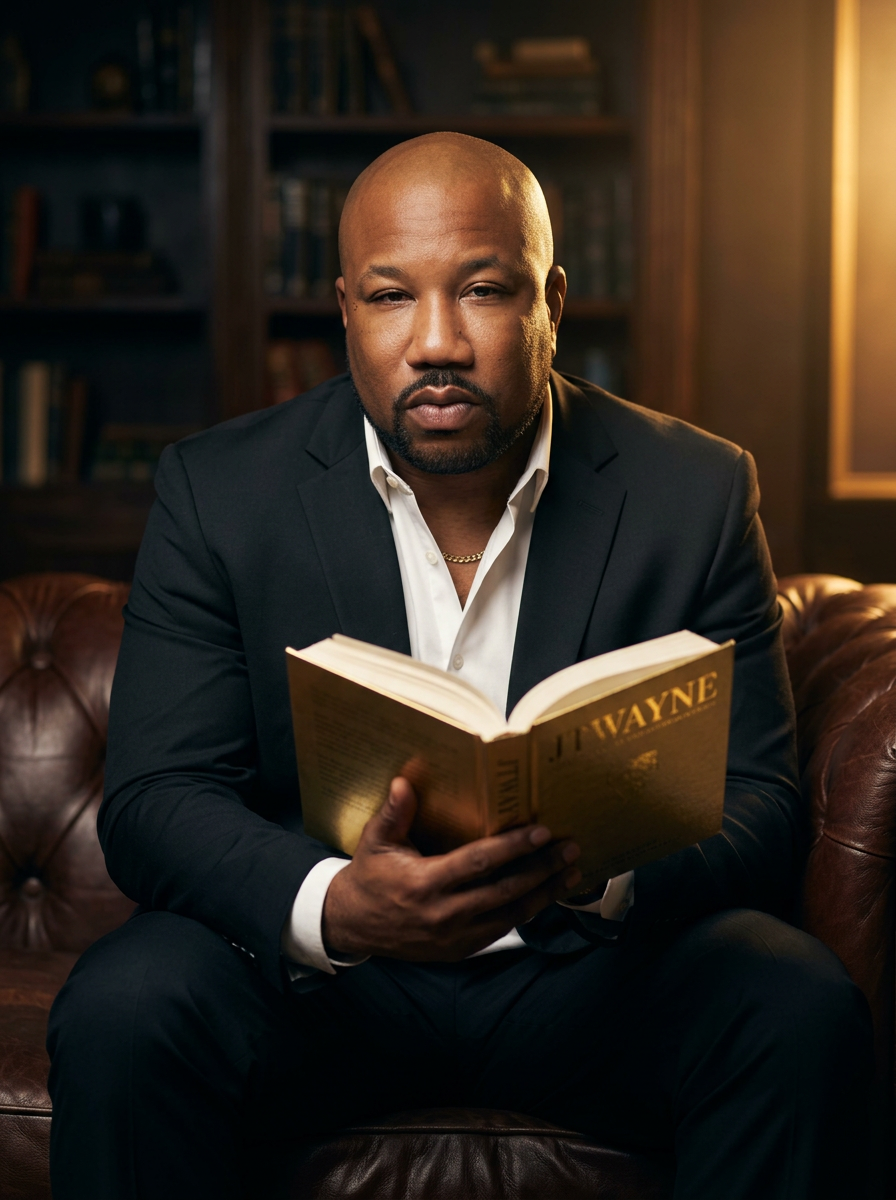 Reader bathed in gold light — Power Through Knowledge